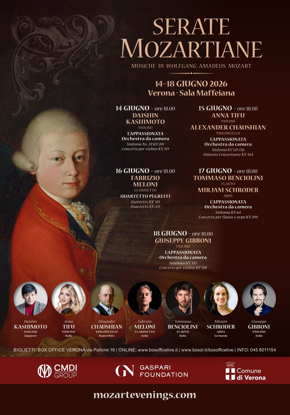 Locandina delle Serate Mozartiane 2026